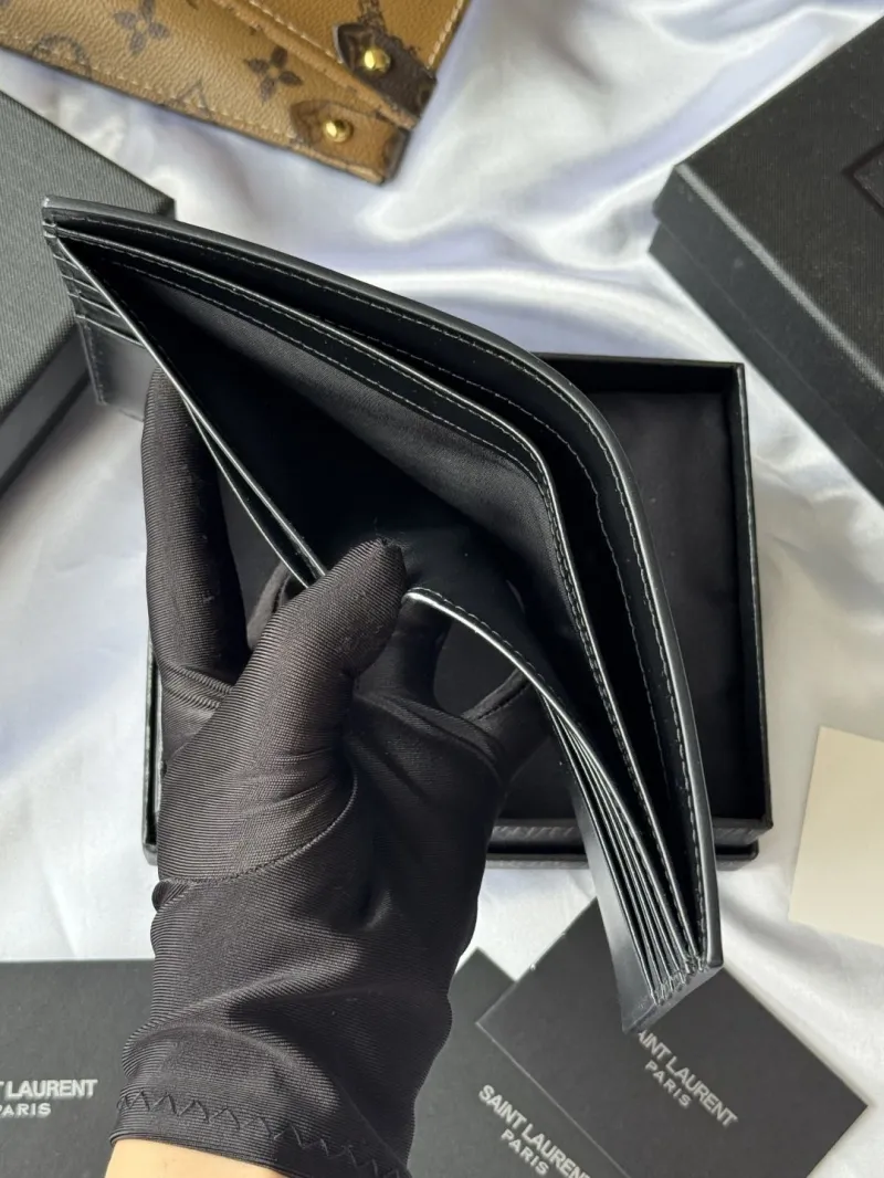 Saint Laurent Black Leather Bifold Wallet - Image 9