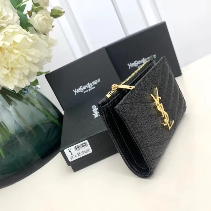 Alternative view of YSL Black Leather Zipped Wallet 5974