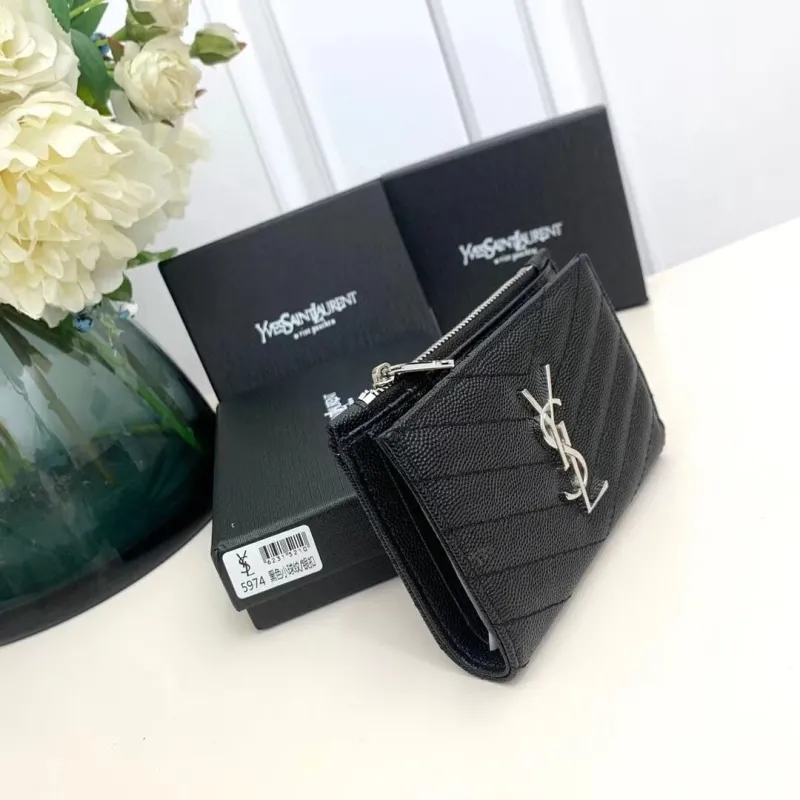 Alternative view of YSL Black Quilted Leather Zip Wallet 5974