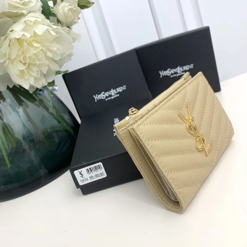 Alternative view of YSL Beige Quilted Small Wallet 5974