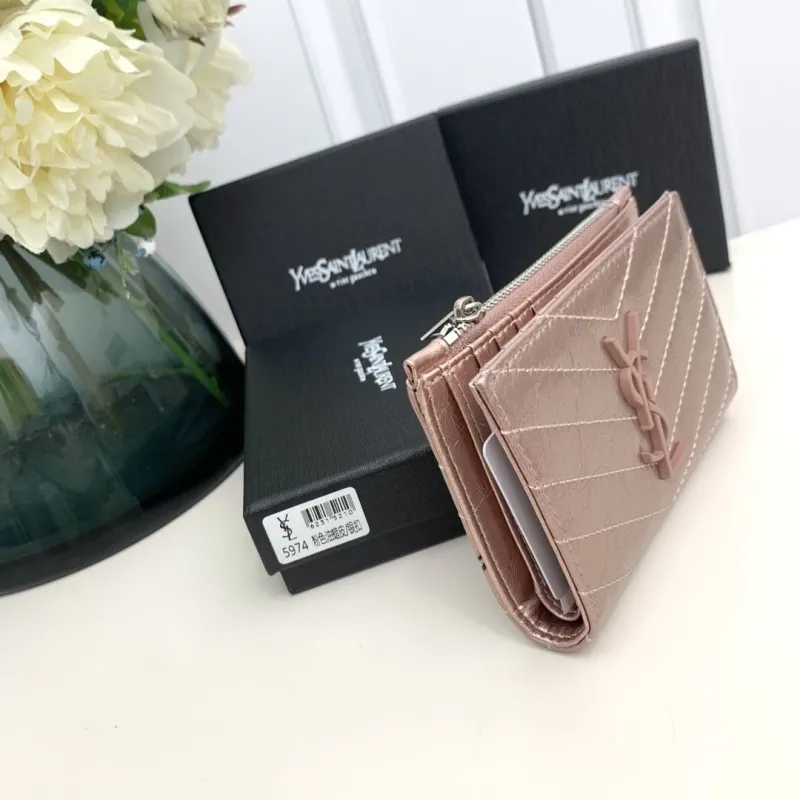 Alternative view of YSL Metallic Pink Leather Wallet 5974