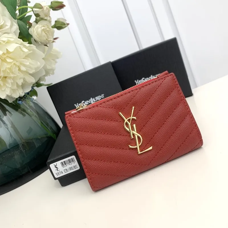 YSL Red Leather Wallet Model 5974