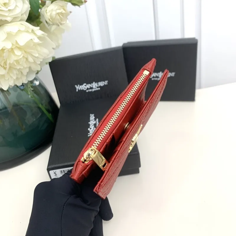 YSL Red Leather Wallet Model 5974 - Image 6