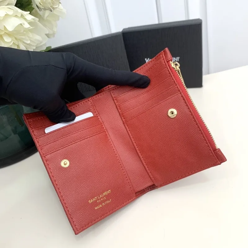 YSL Red Leather Wallet Model 5974 - Image 8