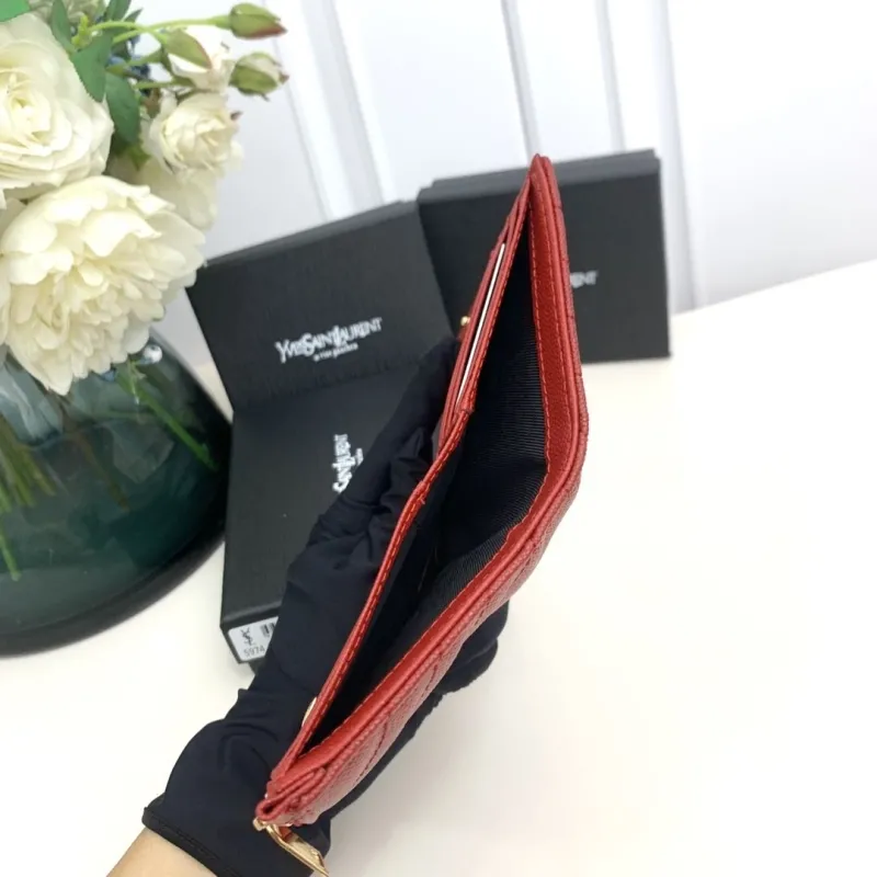 YSL Red Leather Wallet Model 5974 - Image 9