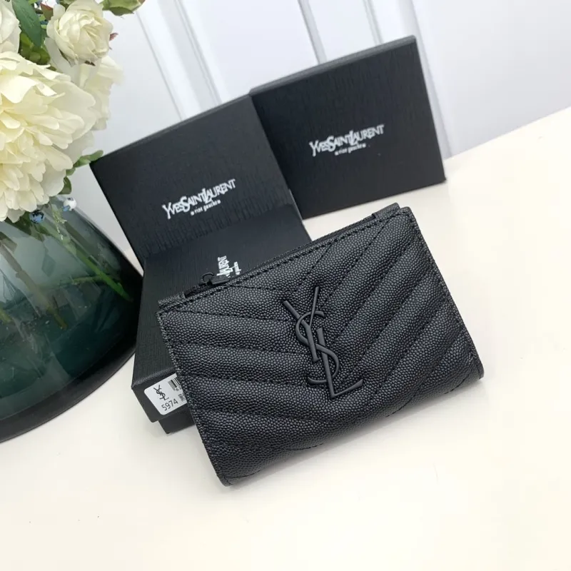 Yves Saint Laurent Black Compact Wallet 5974