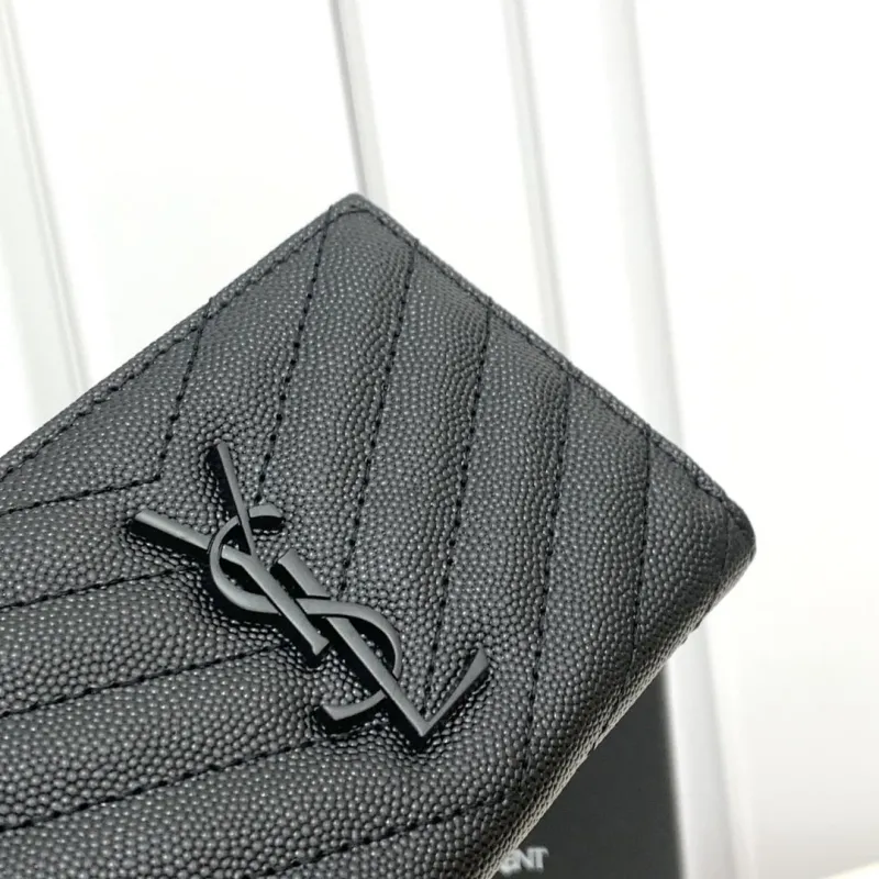 Yves Saint Laurent Black Compact Wallet 5974 - Image 5