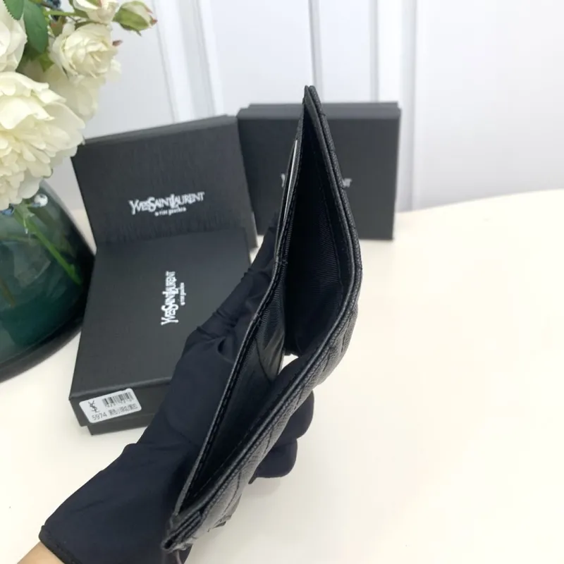 Yves Saint Laurent Black Compact Wallet 5974 - Image 7