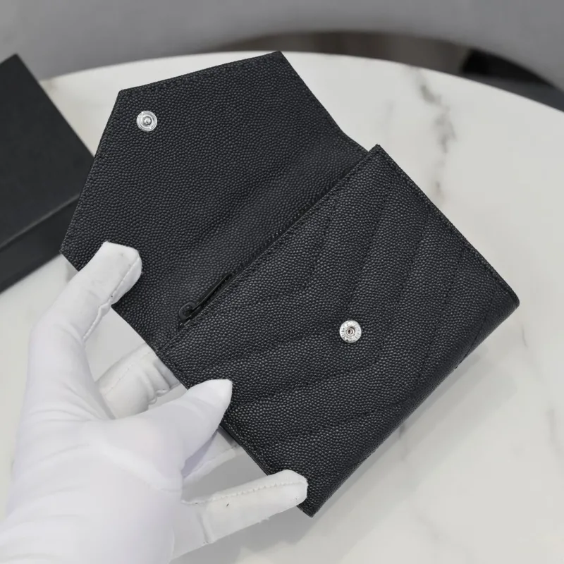 YSL Black Compact Leather Wallet - Image 4