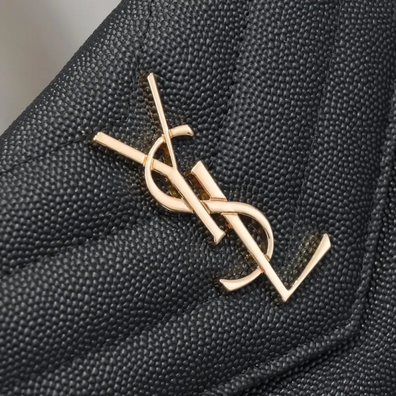 YSL Black Trifold Wallet 204 - Image 4