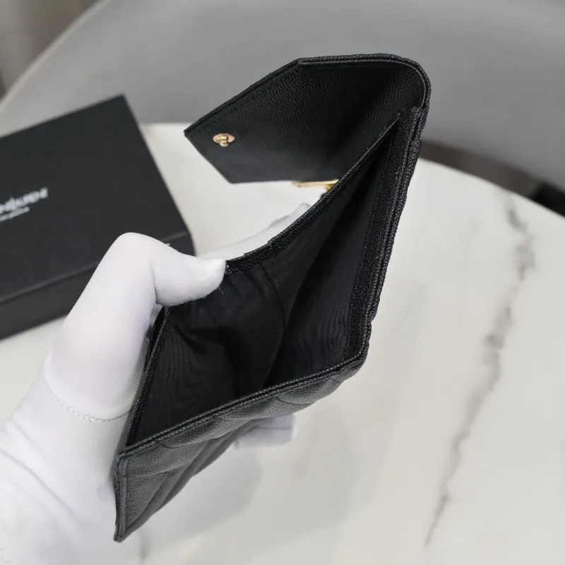 YSL Black Trifold Wallet 204 - Image 8