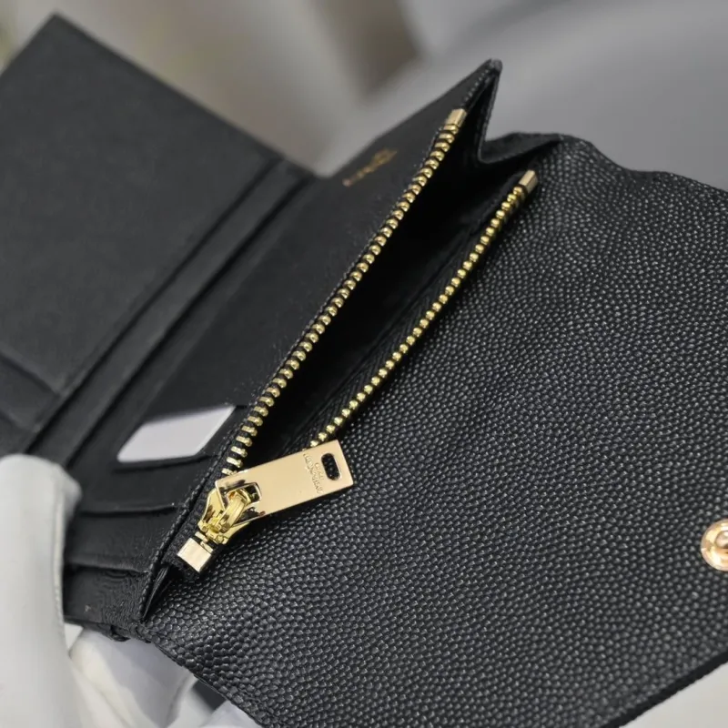 YSL Black Trifold Wallet 204 - Image 9