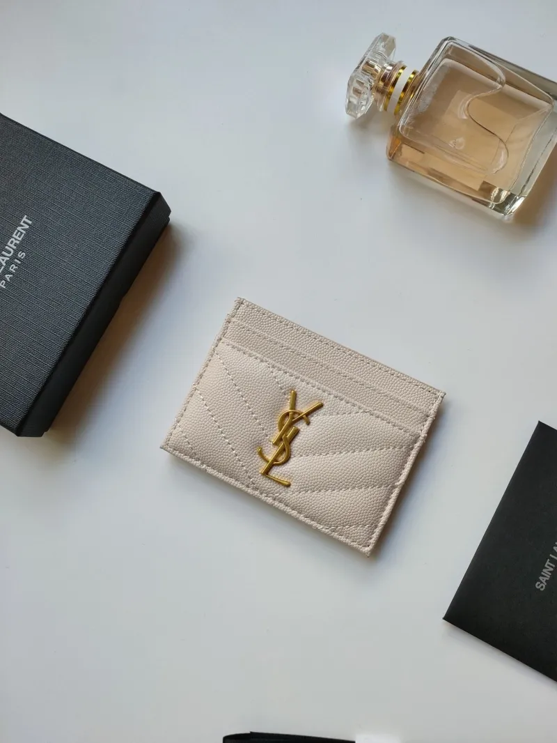 Alternative view of Saint Laurent Beige Quilted Card Holder 216
