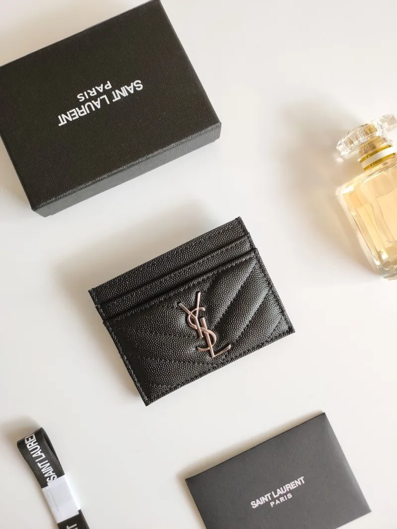 YSL Black Quilted Leather Card Holder