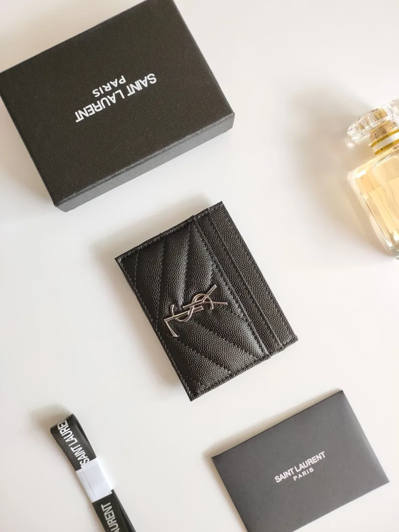 Alternative view of YSL Black Quilted Leather Card Holder