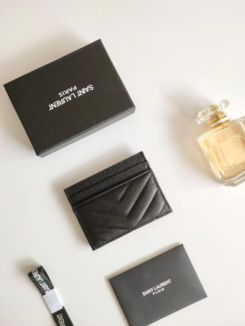 Saint Laurent Black Leather Card Holder - Image 3