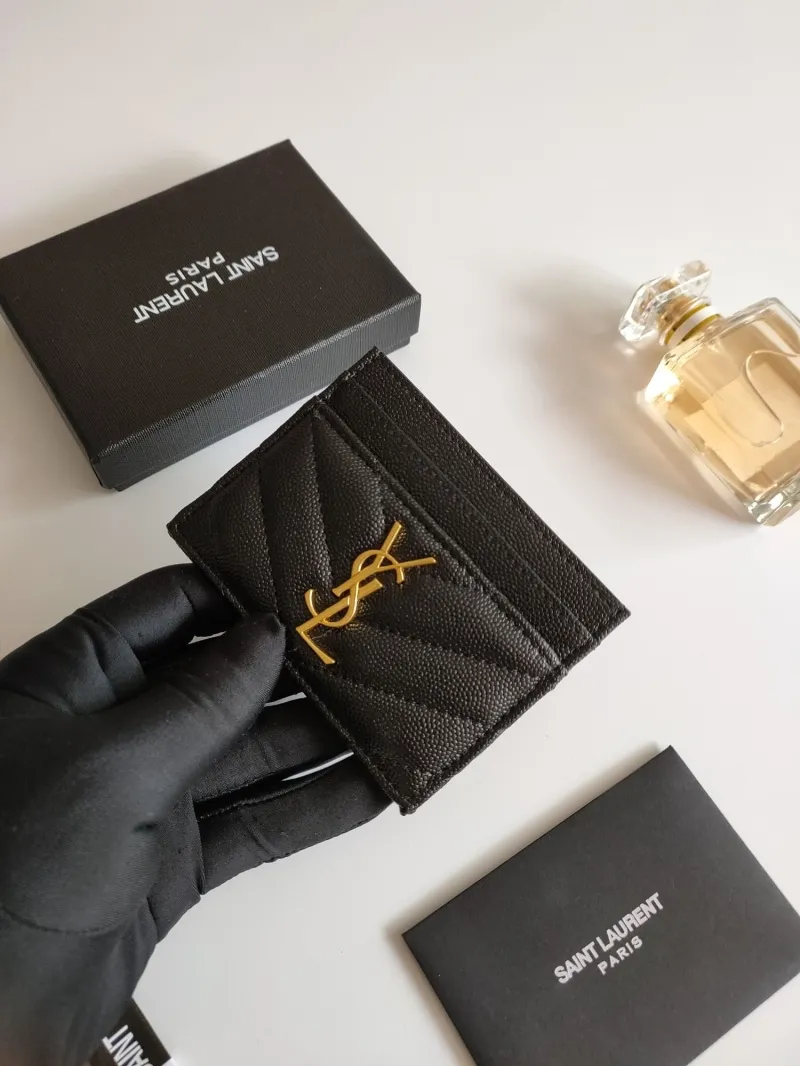Saint Laurent Black Leather Card Holder - Image 4