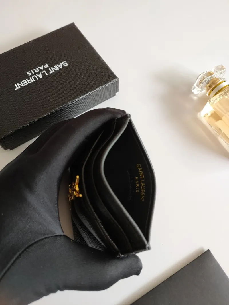 Saint Laurent Black Leather Card Holder - Image 5