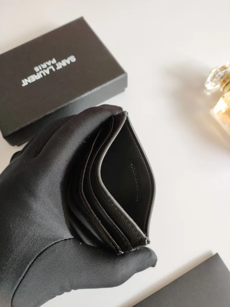 Saint Laurent Black Leather Card Holder - Image 6