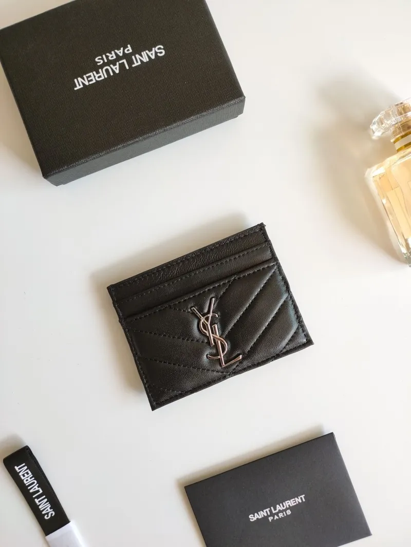 Saint Laurent Black Quilted Leather Card Holder 219