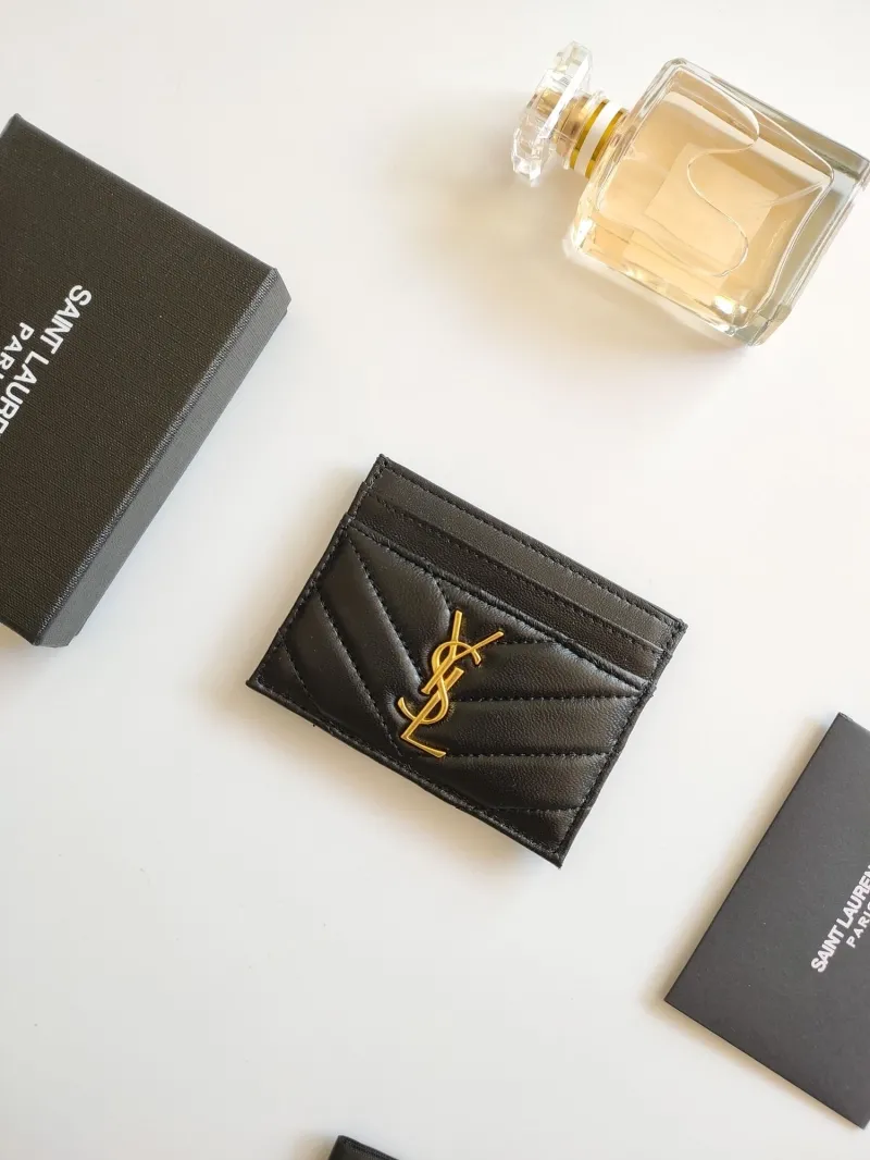 Alternative view of Saint Laurent Black Quilted Card Holder 220