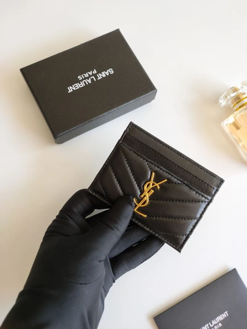 Saint Laurent Black Quilted Card Holder 220 - Image 4