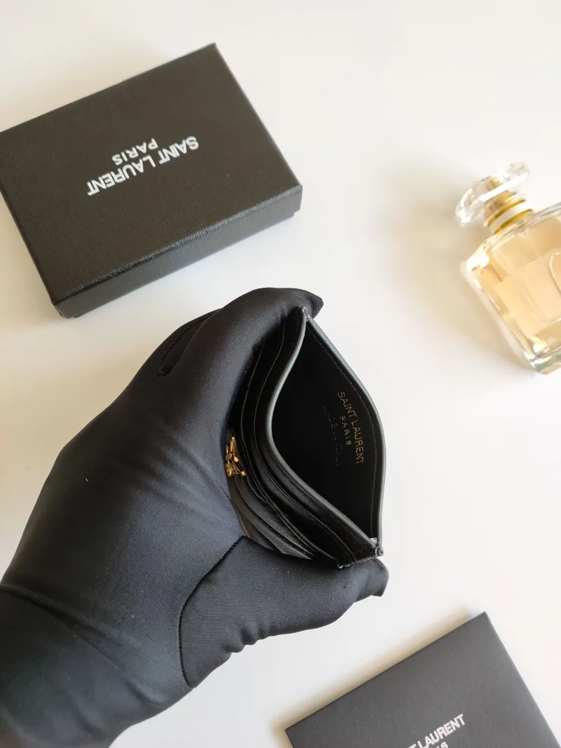 Saint Laurent Black Quilted Card Holder 220 - Image 5
