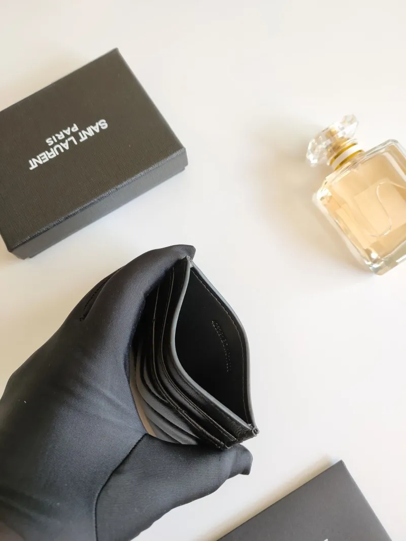 Saint Laurent Black Quilted Card Holder 220 - Image 6
