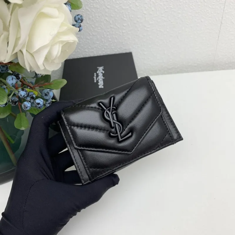 Alternative view of YSL Black Leather Small Wallet 6868