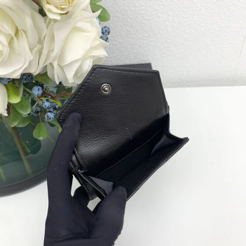 YSL Black Leather Small Wallet 6868 - Image 7