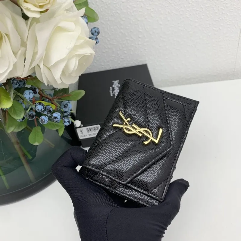 YSL Black Small Wallet 6868 - Image 3