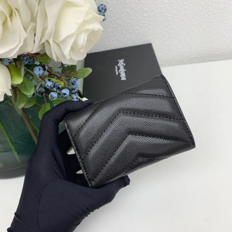 YSL Black Small Wallet 6868 - Image 5
