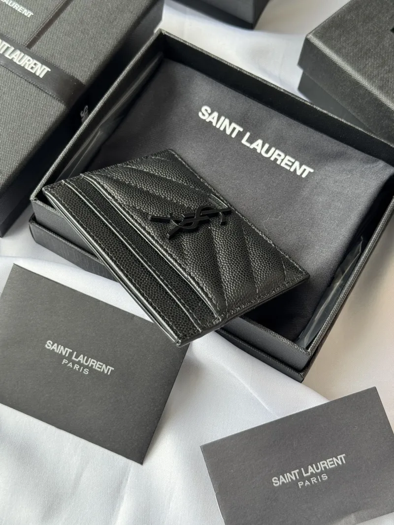 Saint Laurent Black Leather Card Holder - Image 3