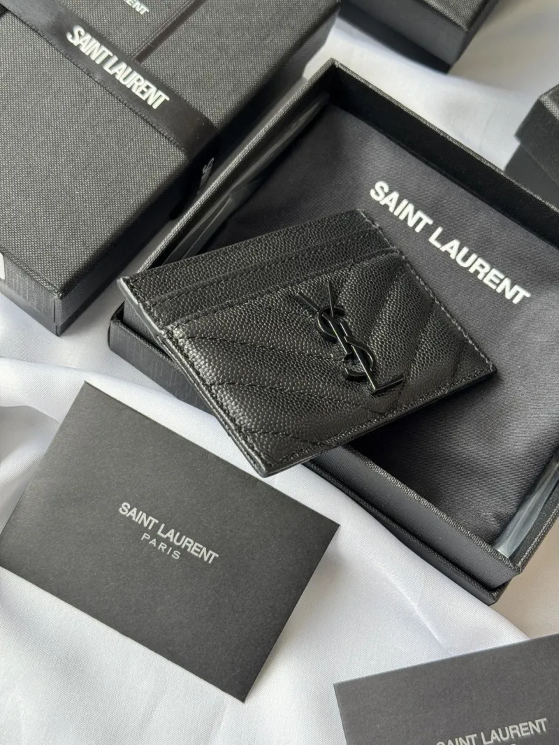 Saint Laurent Black Leather Card Holder - Image 4