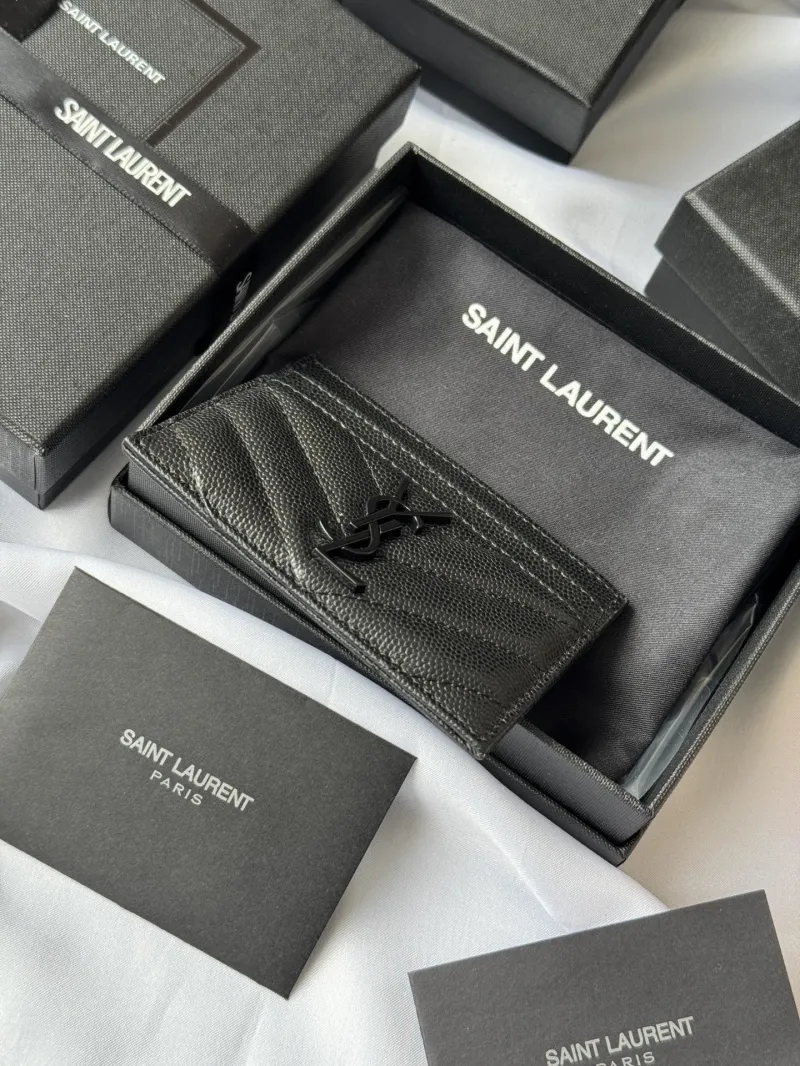 Saint Laurent Black Leather Card Holder - Image 5