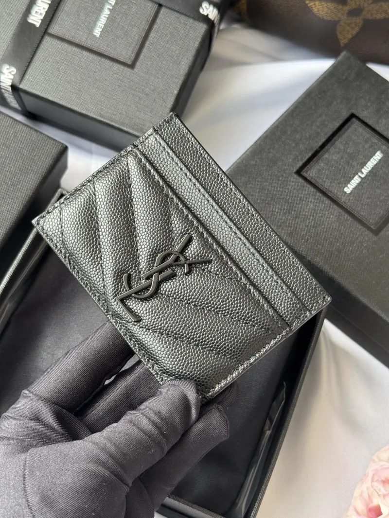 Saint Laurent Black Leather Card Holder - Image 6