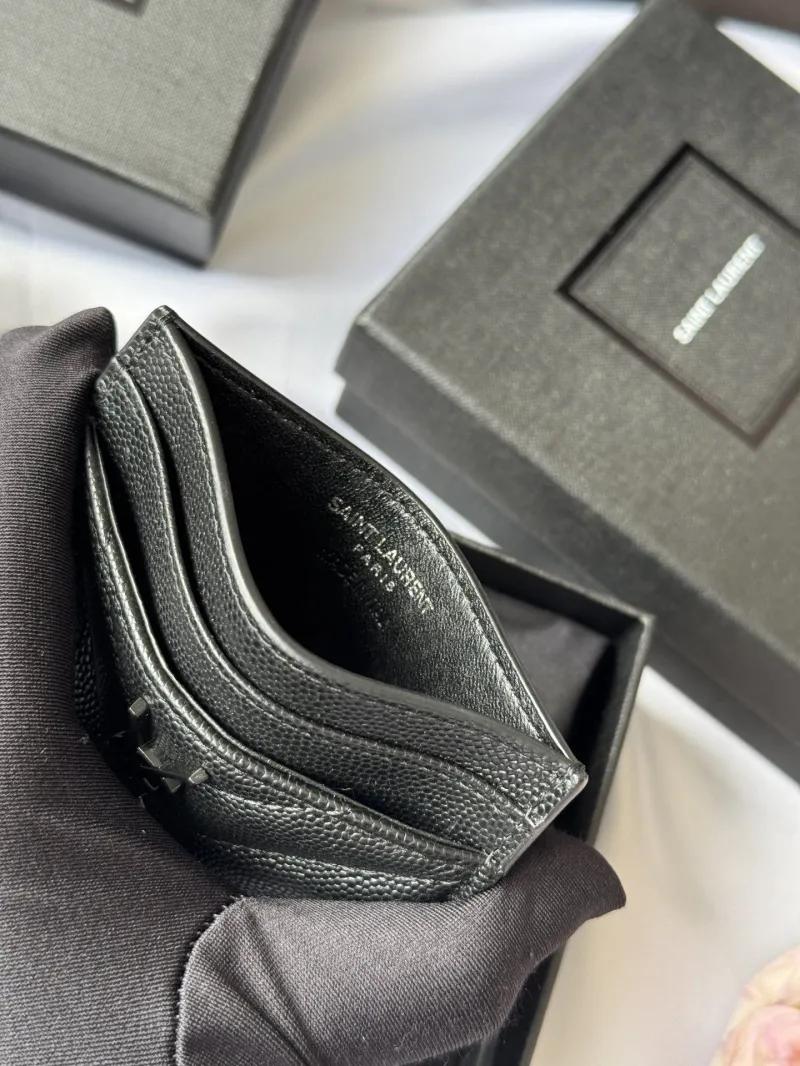 Saint Laurent Black Leather Card Holder - Image 8