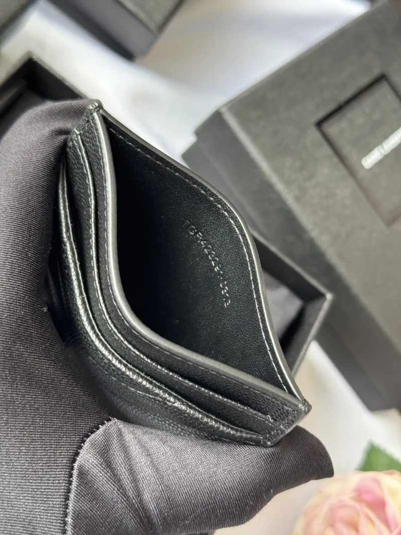 Saint Laurent Black Leather Card Holder - Image 9