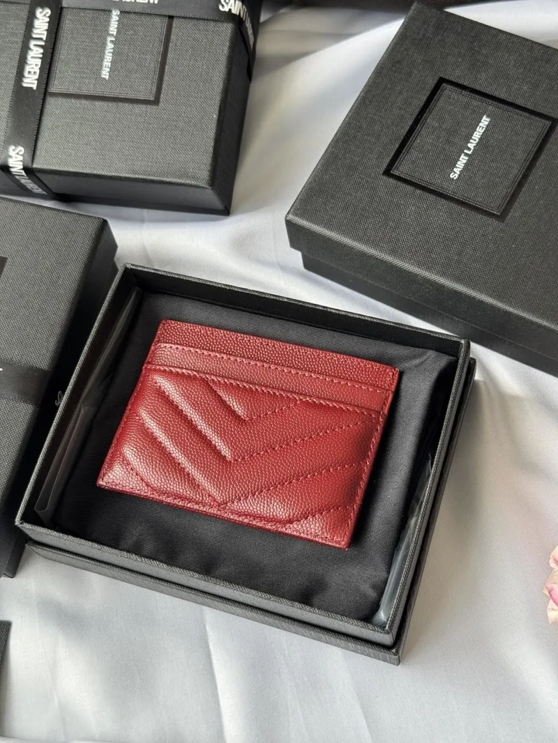 Alternative view of Saint Laurent Red Quilted Leather Card Holder