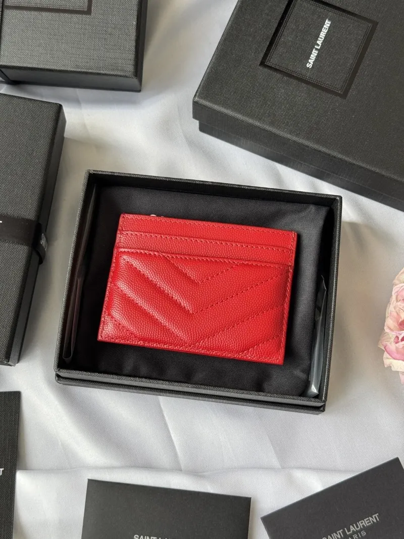 Alternative view of Saint Laurent Red Leather Card Holder