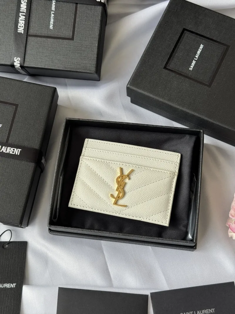 Saint Laurent White Card Holder 277