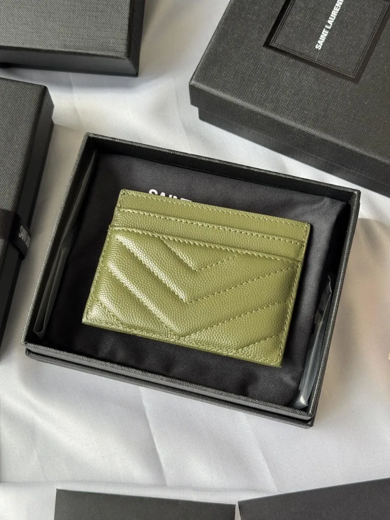 Alternative view of Saint Laurent Olive Green Card Holder 278