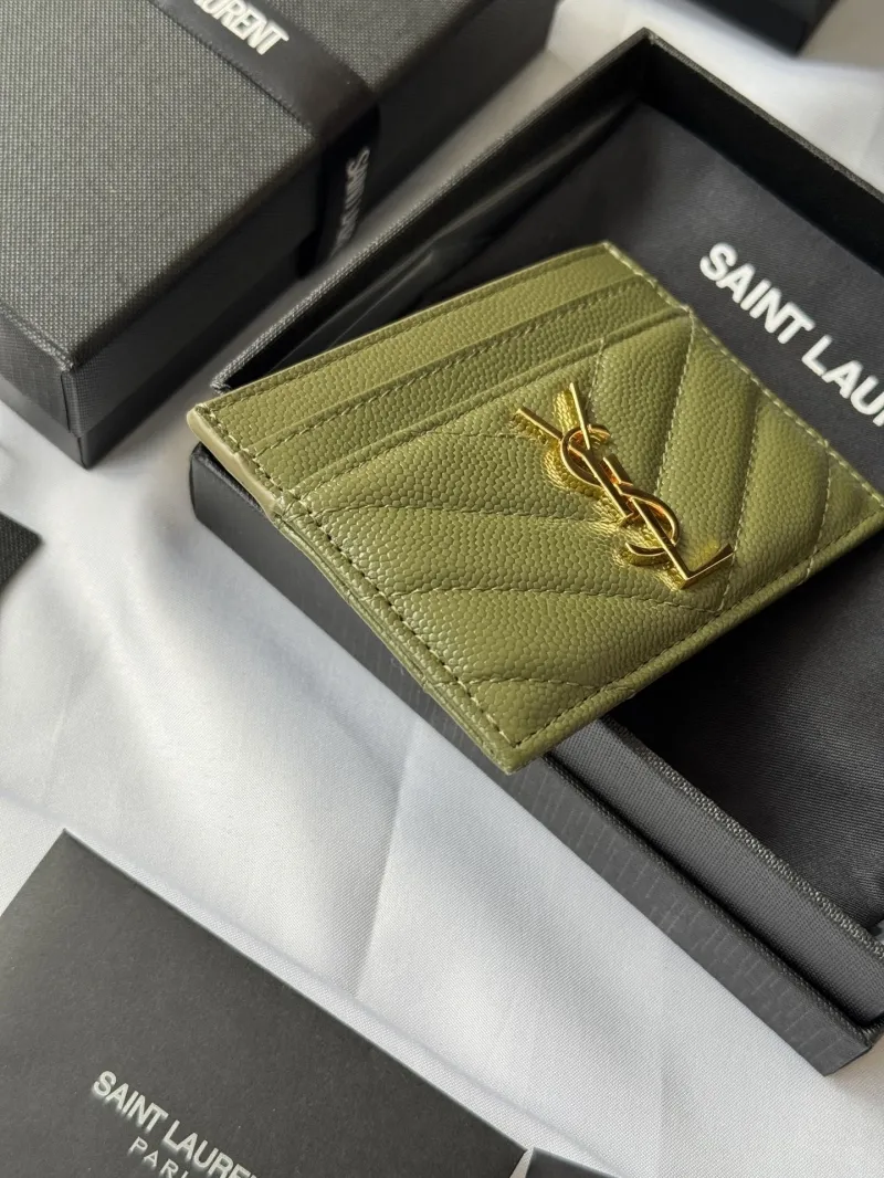 Saint Laurent Olive Green Card Holder 278 - Image 4