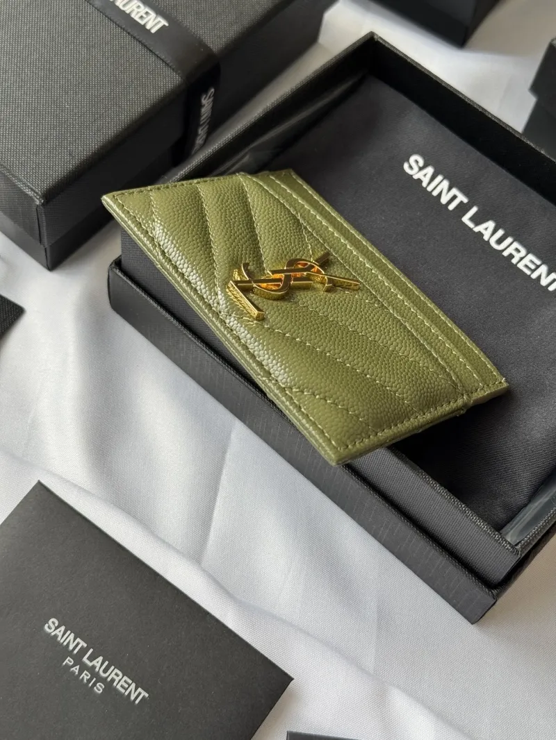 Saint Laurent Olive Green Card Holder 278 - Image 5