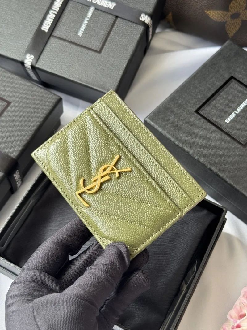 Saint Laurent Olive Green Card Holder 278 - Image 6