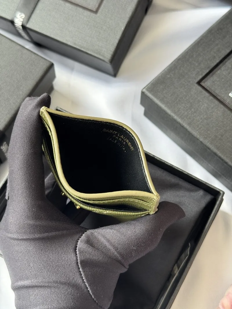 Saint Laurent Olive Green Card Holder 278 - Image 7