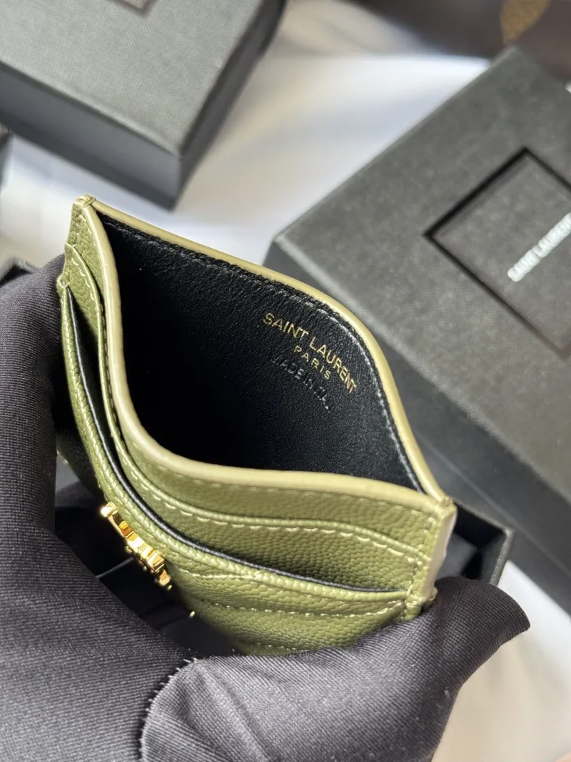 Saint Laurent Olive Green Card Holder 278 - Image 8