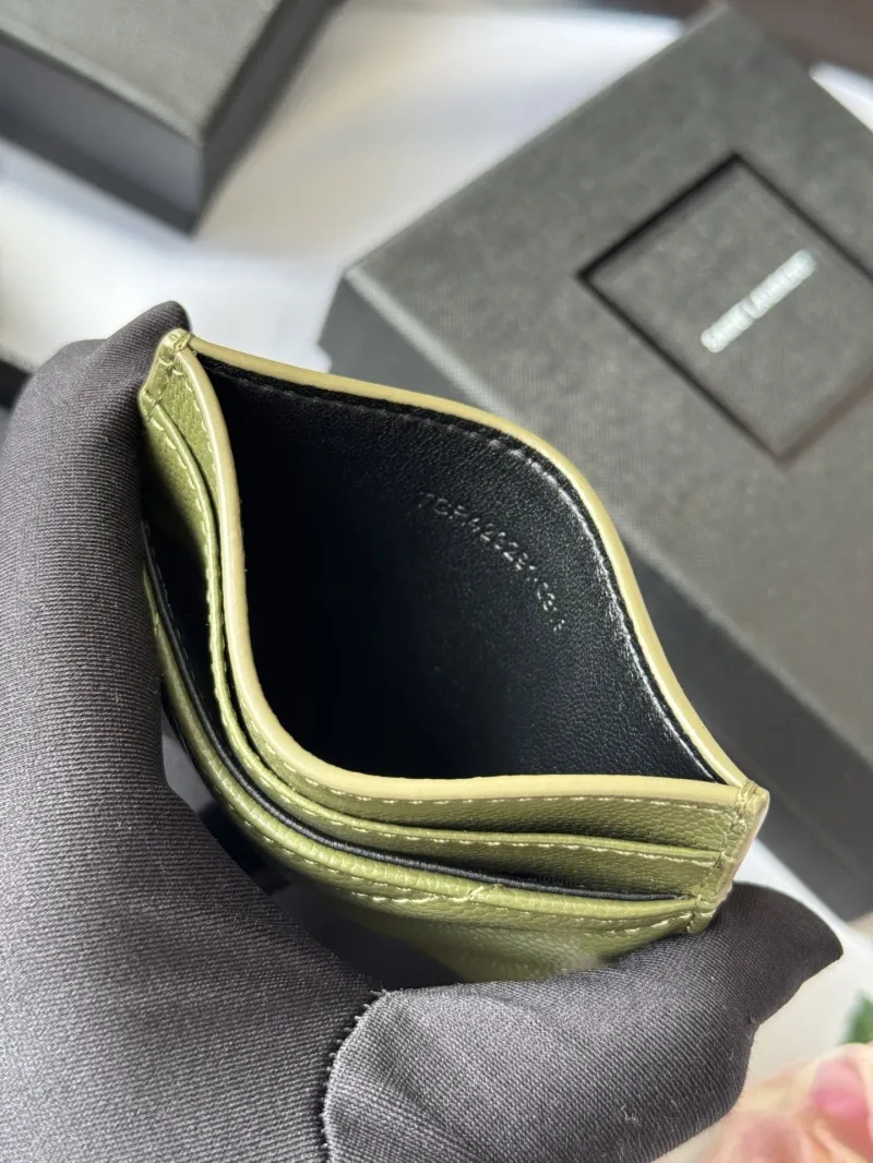 Saint Laurent Olive Green Card Holder 278 - Image 9