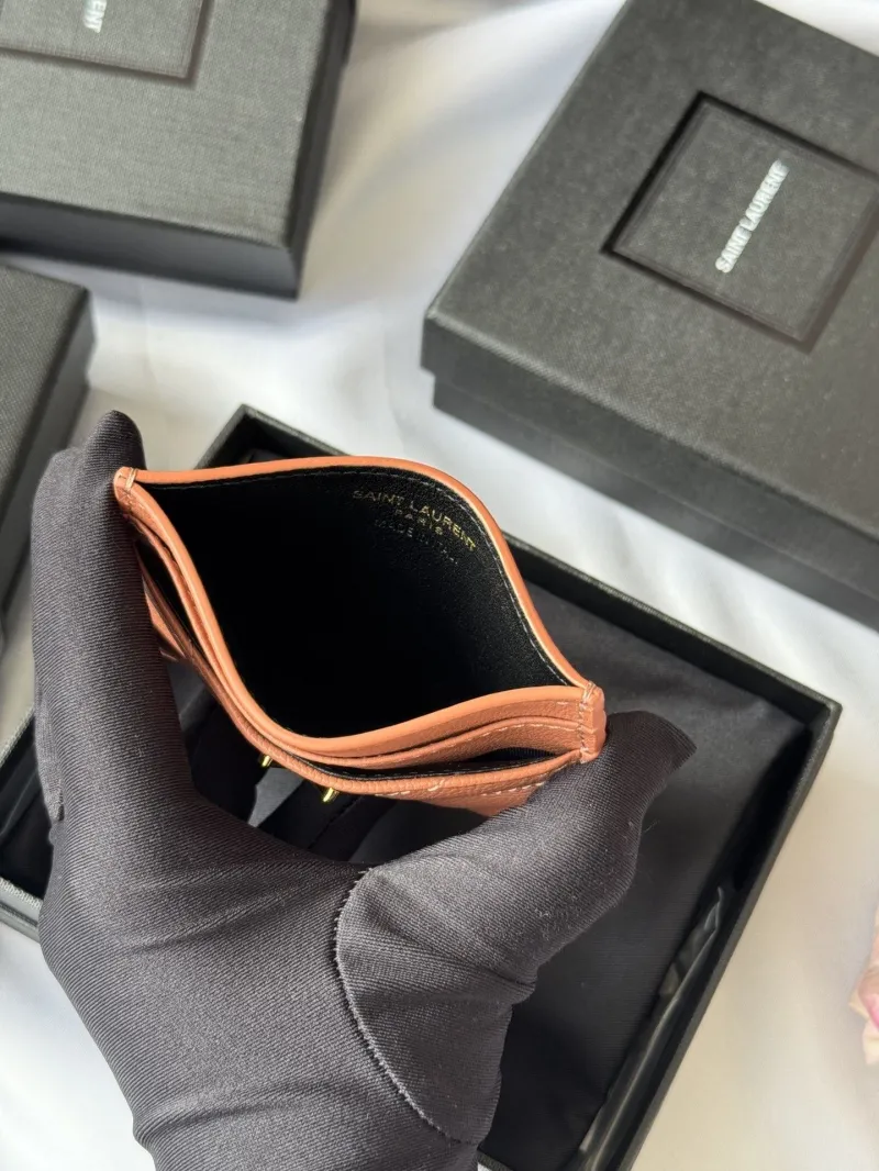 Saint Laurent Tan Leather Card Holder - Image 7