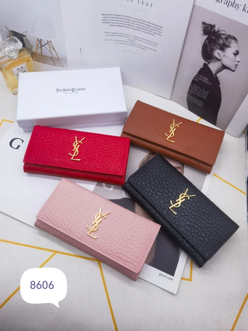 YSL Long Leather Wallet 8606